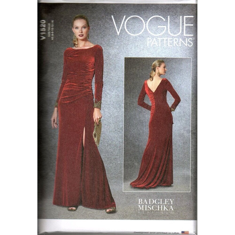 Vogue V1520 Misses 6 to 14 Badgley Mischka Evening Gown Uncut Sewing Pattern